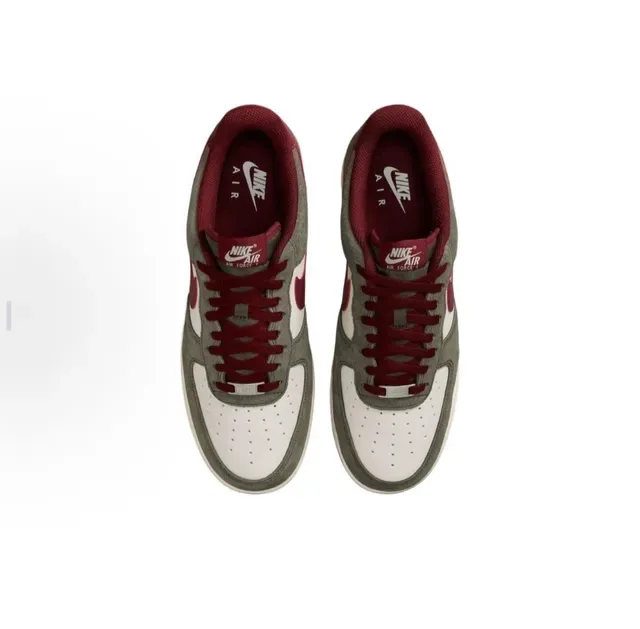Nike Air Force 1 Olive Green and Maroon Lifestyle Sneakers 4