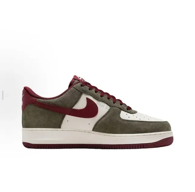 Nike Air Force 1 Olive Green and Maroon Lifestyle Sneakers 5