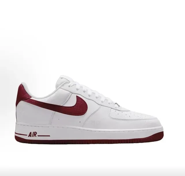 Nike Air Force 1 أبيض ومارون سنيكرز أسلوب حياة 2