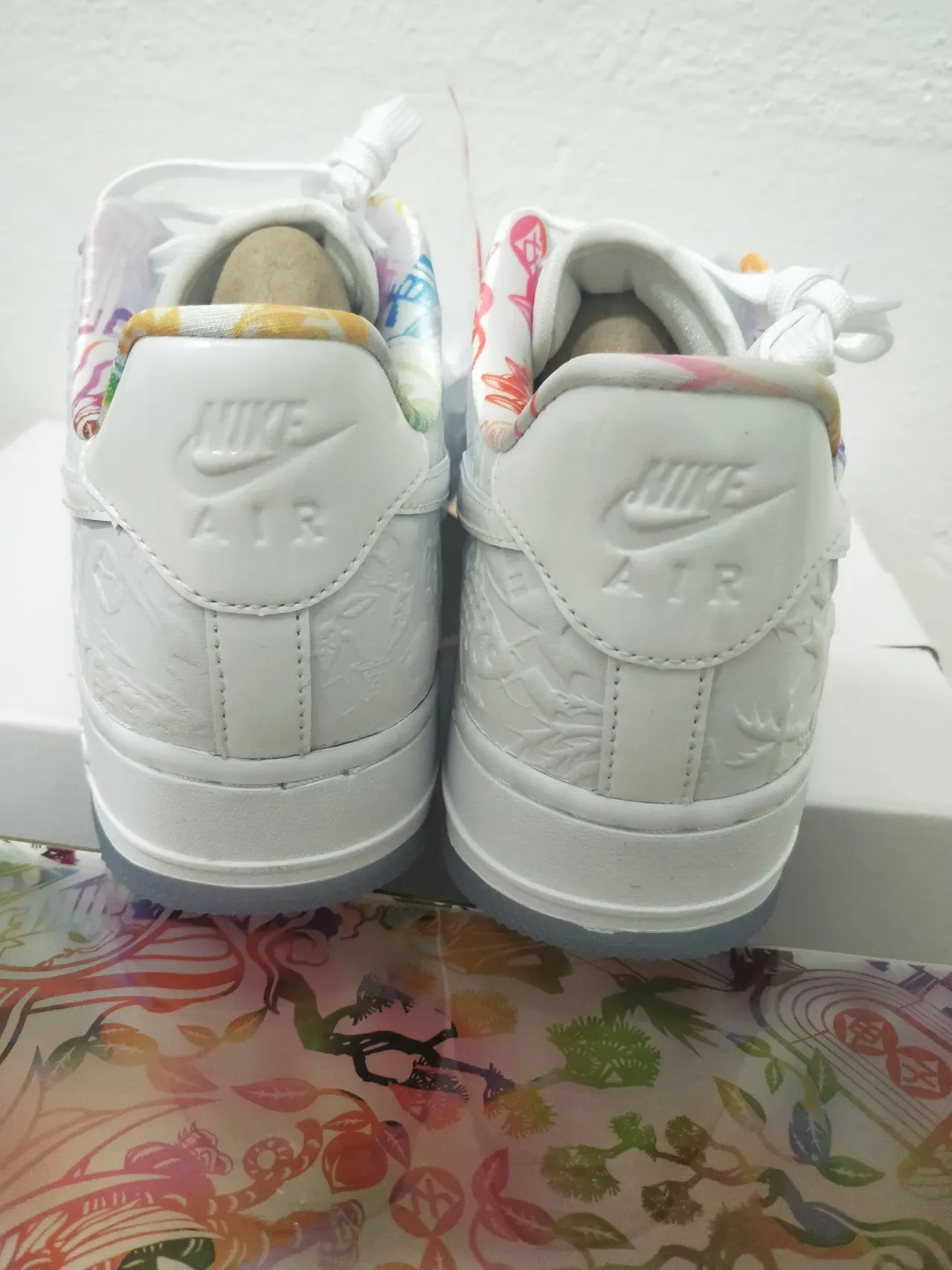 Nike Air Force 1 White Embossed Pattern Lifestyle Sneakers 4