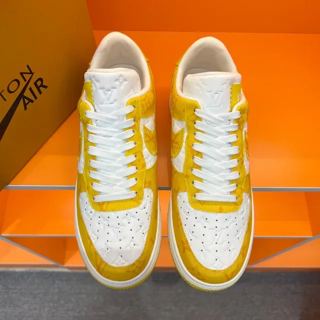 Nike Air Force 1 Jaune et Blanc Monogram Chaussures Lifestyle 9