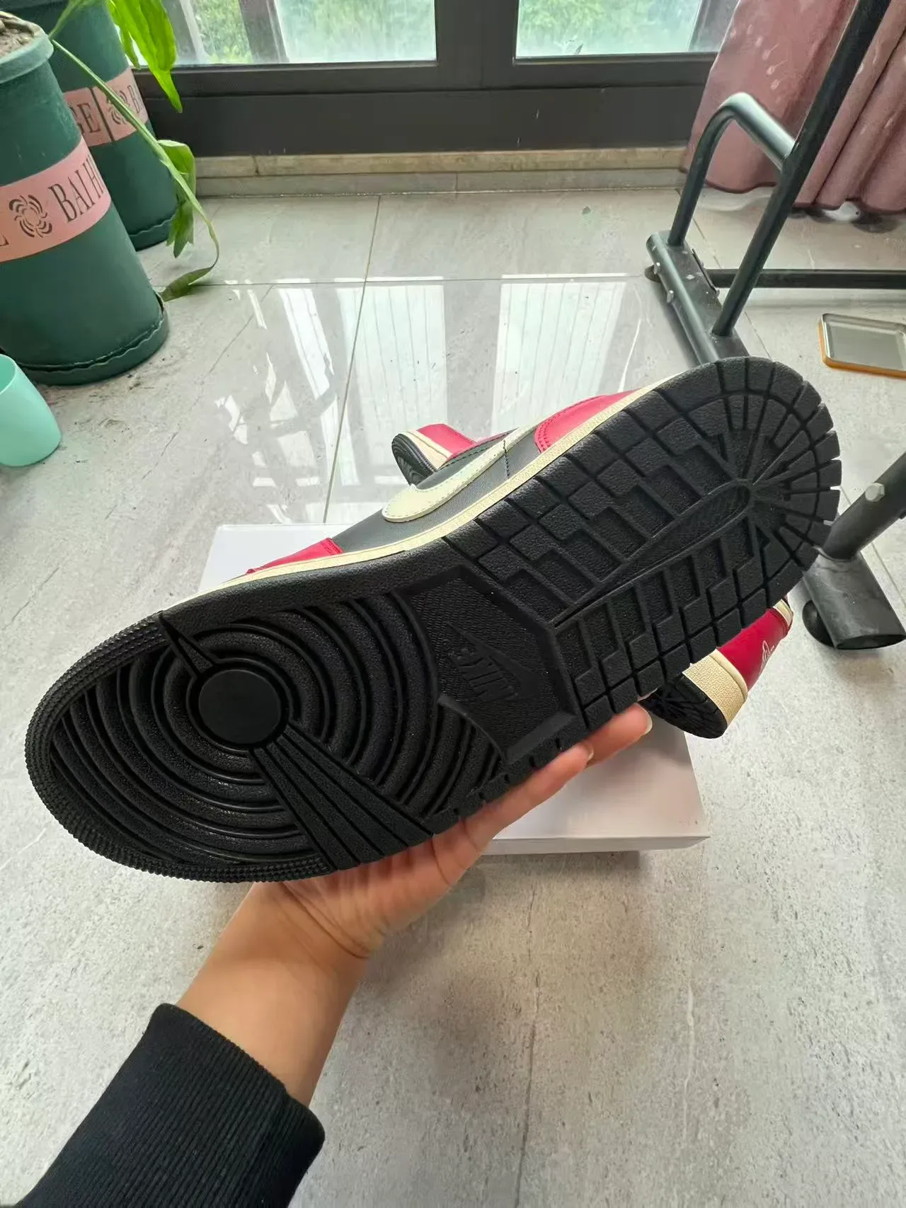 Nike Air Jordan 1 Low Red Black Cream Lifestyle Sneakers 6