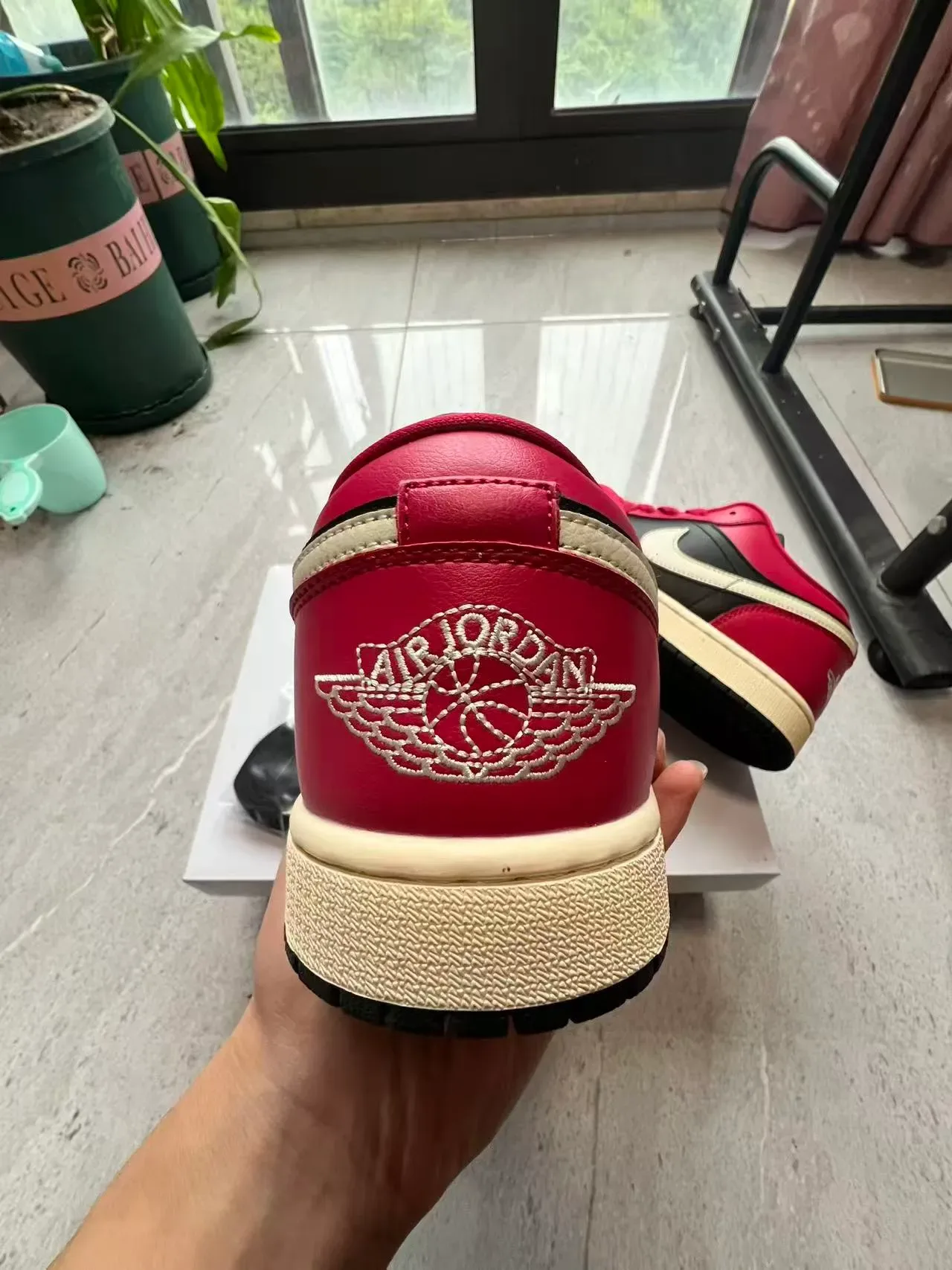Nike Air Jordan 1 Low Red Black Cream Lifestyle Sneakers 8