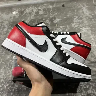 Nike Air Jordan 1 Low أحمر أسود أبيض حذاء رياضي أسلوب حياة