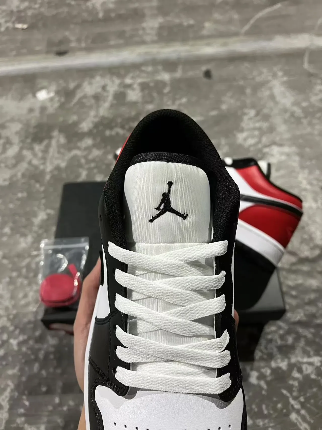 Nike Air Jordan 1 Low Red Black White Lifestyle Sneakers 4