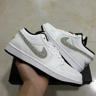 Nike Air Jordan 1 Low طباعة الفيل الأبيض حذاء أسلوب الحياة