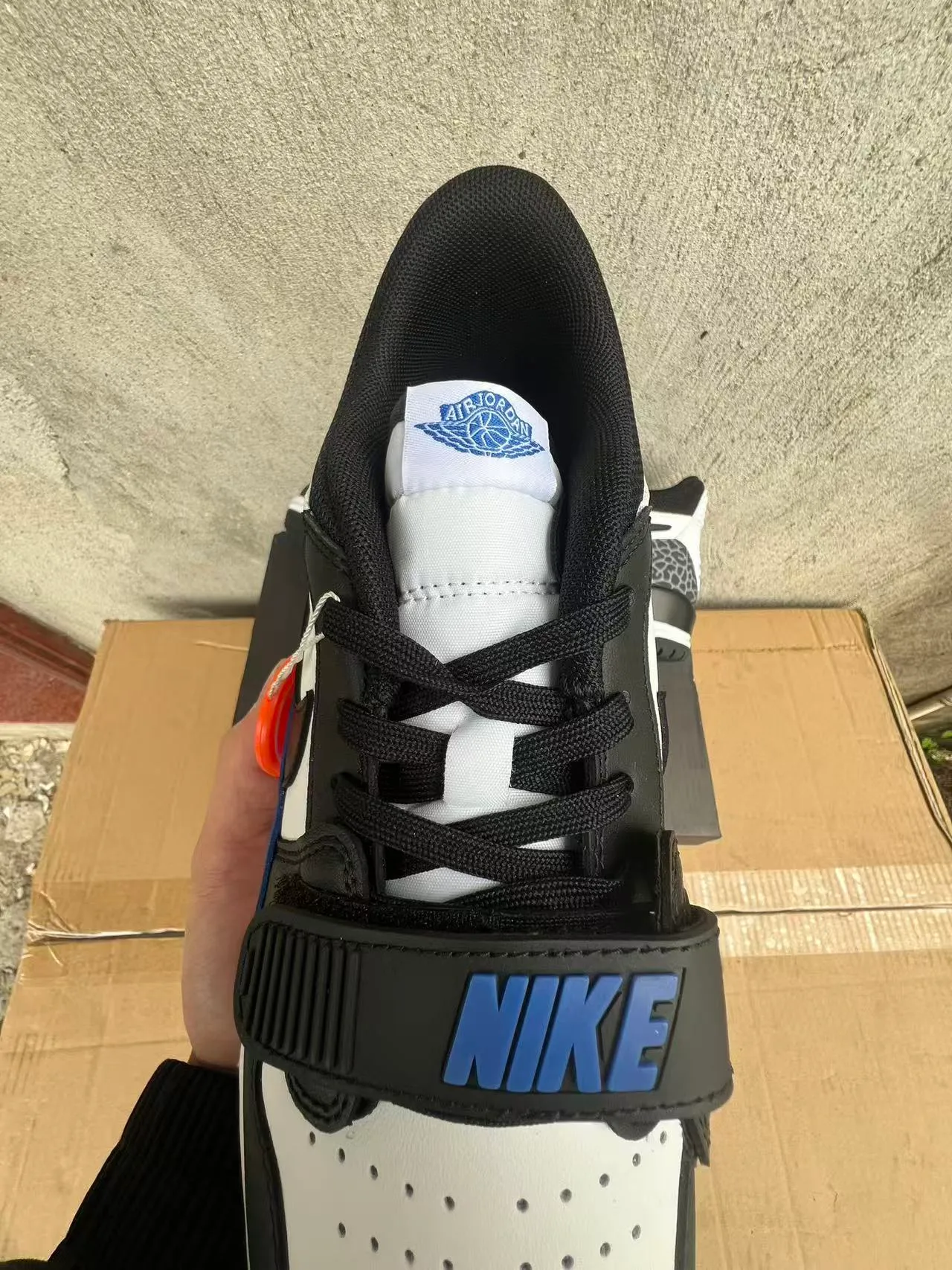 Nike Air Jordan Legacy 312 सफेद काला रॉयल ब्लू हाथी प्रिंट बास्केटबॉल जूते 3