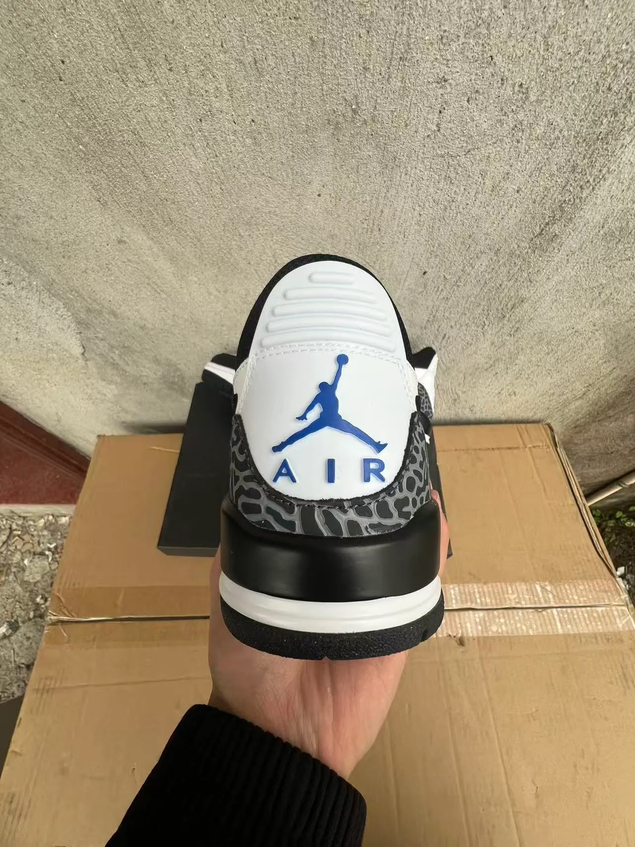 Nike Air Jordan Legacy 312 सफेद काला रॉयल ब्लू हाथी प्रिंट बास्केटबॉल जूते 6