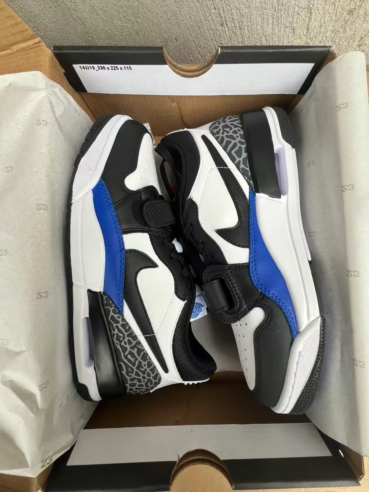 Nike Air Jordan Legacy 312 सफेद काला रॉयल ब्लू हाथी प्रिंट बास्केटबॉल जूते 7