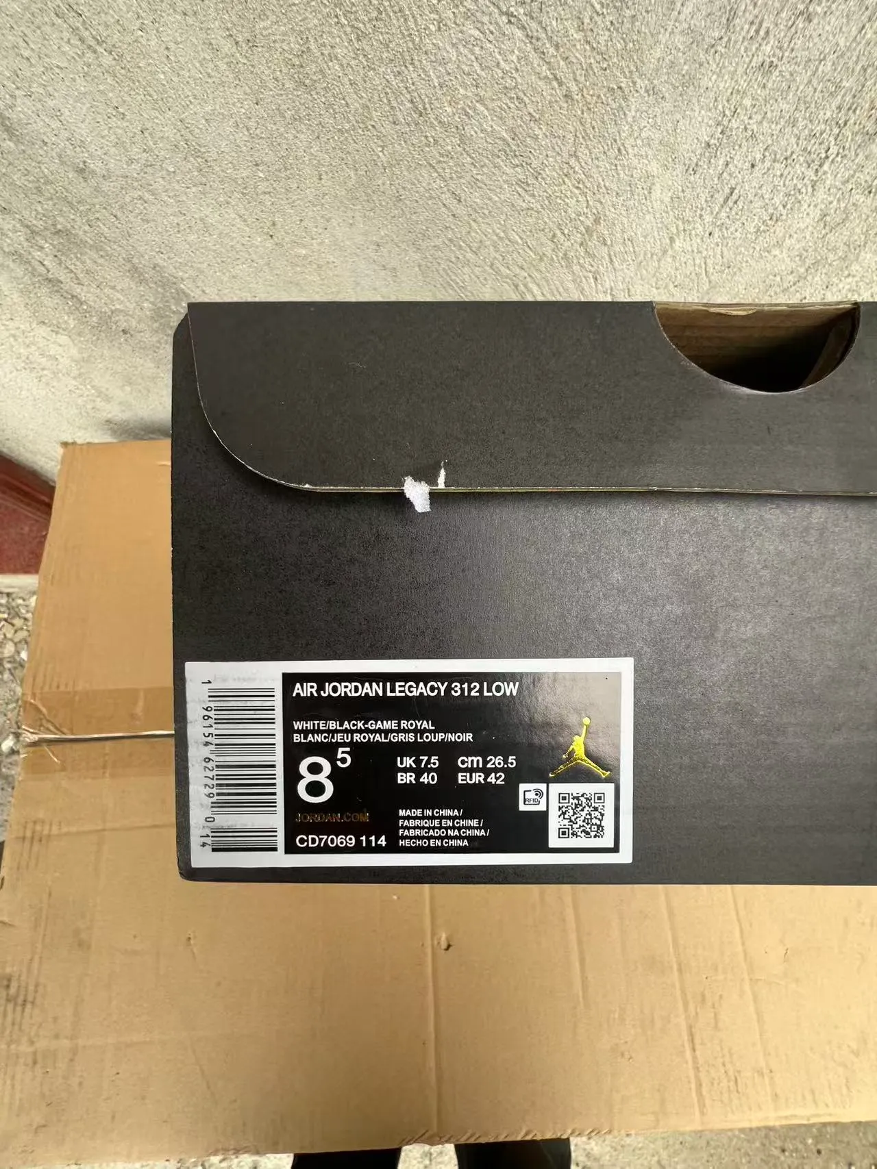 Nike Air Jordan Legacy 312 सफेद काला रॉयल ब्लू हाथी प्रिंट बास्केटबॉल जूते 8