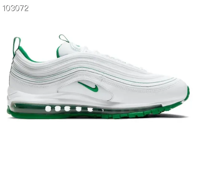 Nike Air Max 97 White and Green Lifestyle Sneakers 6