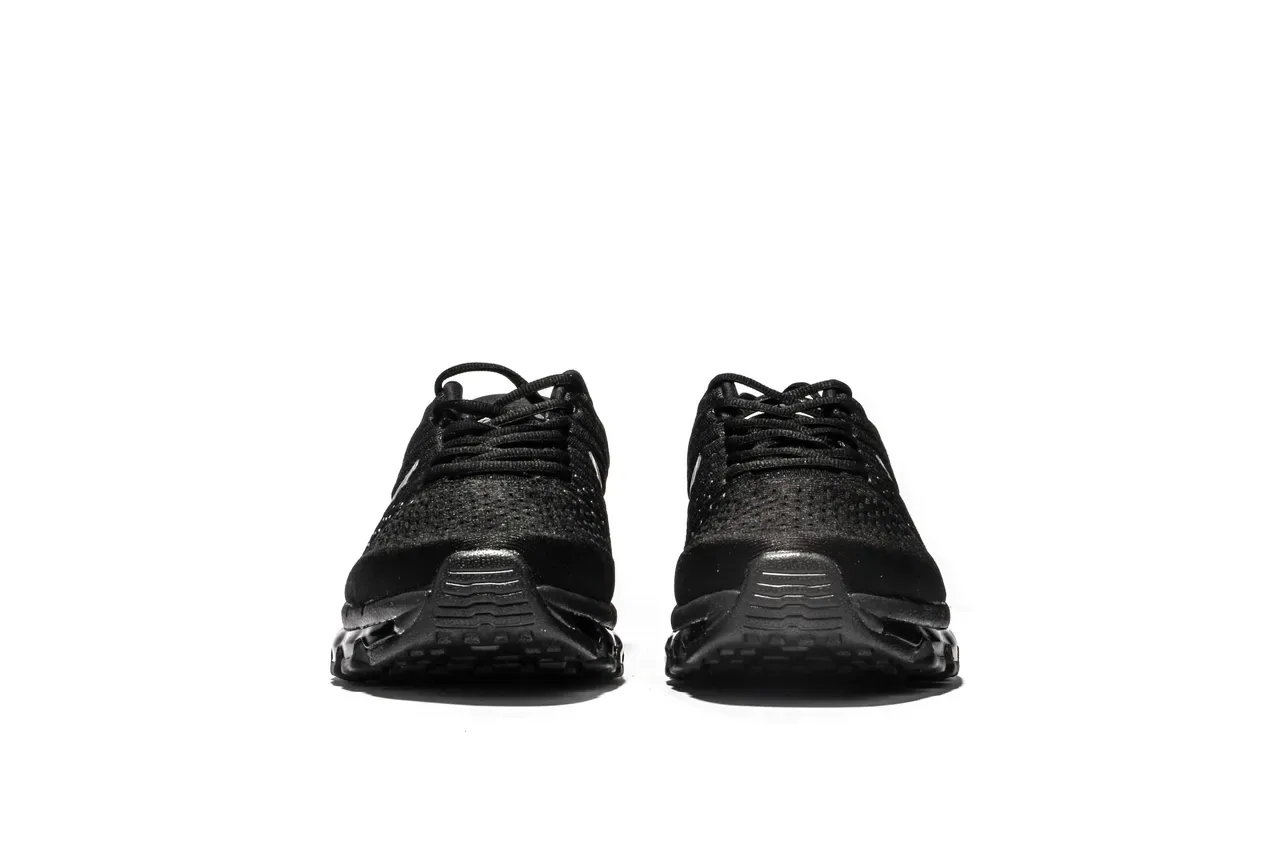 Nike Air Max काले सफेद बुनाई ऊपरी दृश्यमान इकाई रनिंग जूते 10