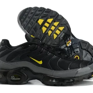 Nike Air Max Plus أسود رمادي أصفر حذاء سنيكرز أسلوب حياة