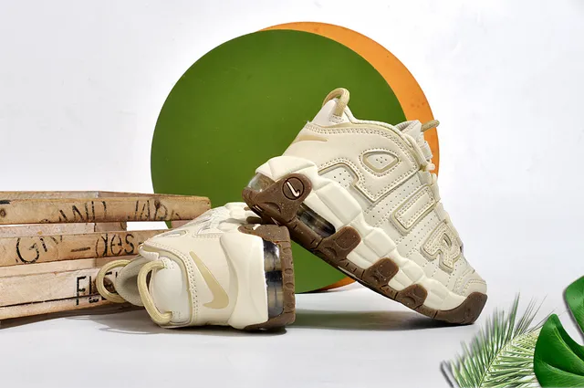 Nike Air More Uptempo Gray White Chunky Sneakers 3