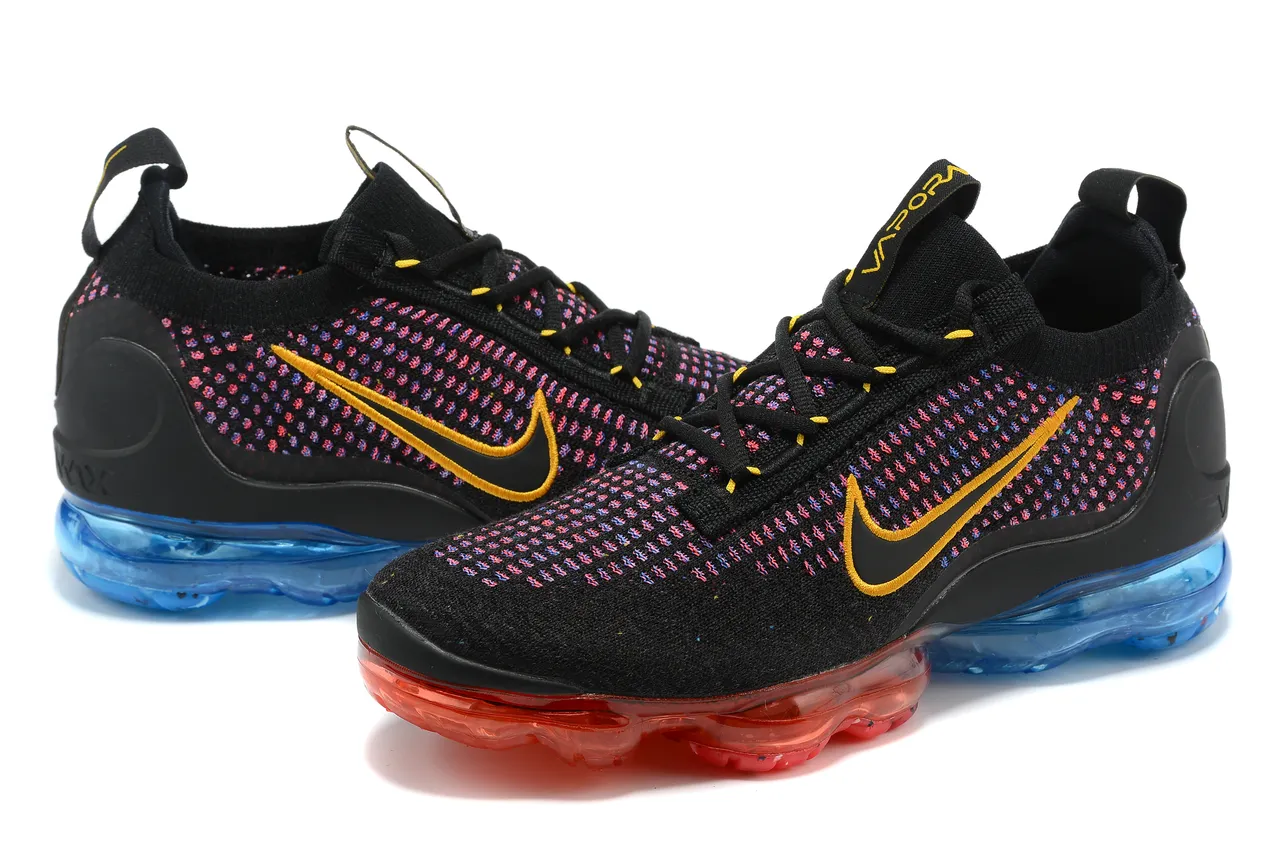 Nike Air VaporMax Flyknit Multicolor Speckle Black Gold Lifestyle Sneakers 5