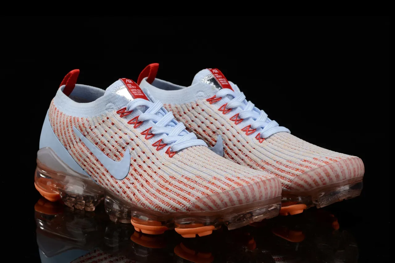 Nike Air VaporMax Plus Light Blue Orange Striped Lifestyle Sneakers 7