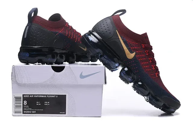 Nike Air VaporMax Red Navy Gold Running Shoes 2