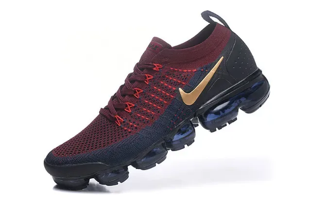 Nike Air VaporMax Red Navy Gold Running Shoes 5