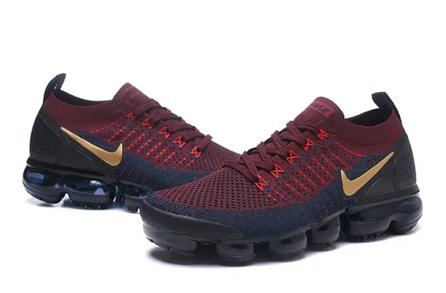Nike Air VaporMax Red Navy Gold Running Shoes 6