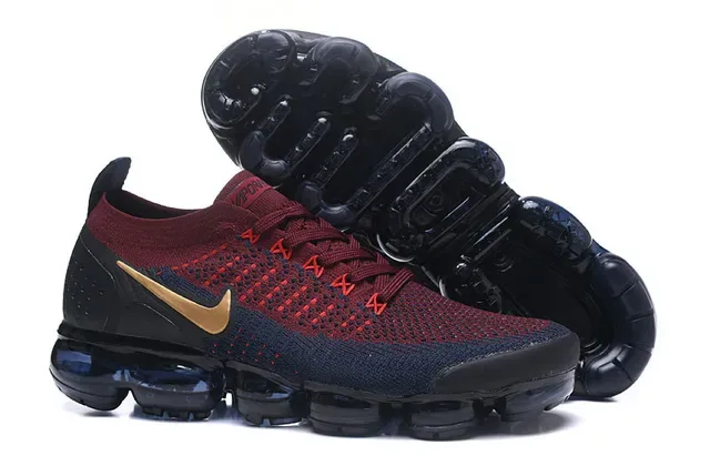 Nike Air VaporMax Red Navy Gold Running Shoes 7