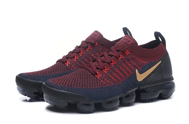 Nike Air VaporMax Red Navy Gold Running Shoes 8