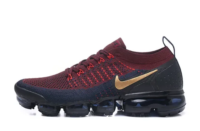 Nike Air VaporMax Red Navy Gold Running Shoes 9