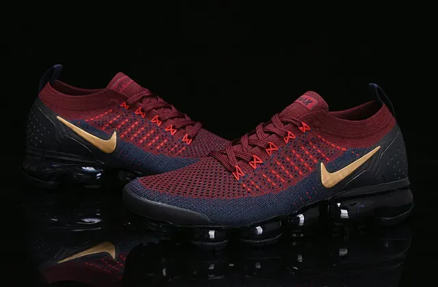 Nike Air VaporMax Red Navy Gold Running Shoes 14