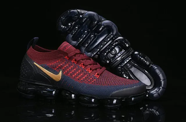 Nike Air VaporMax Red Navy Gold Running Shoes 15