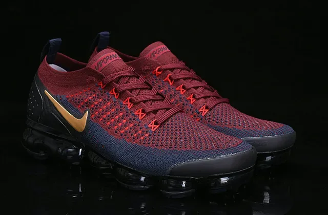 Nike Air VaporMax Red Navy Gold Running Shoes 16