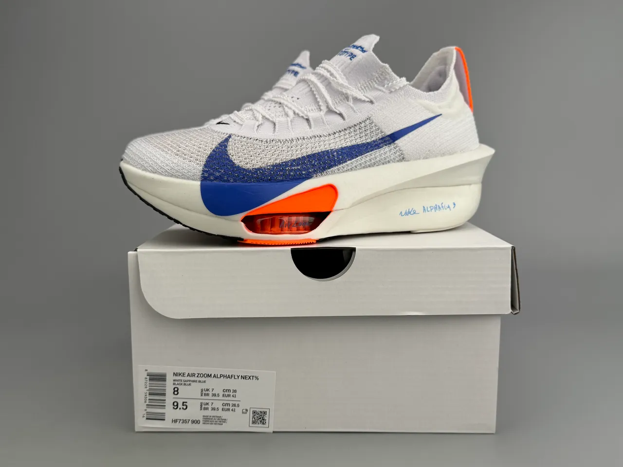 Nike Air Zoom Alphafly 3 White Blue Orange Running Shoes 2