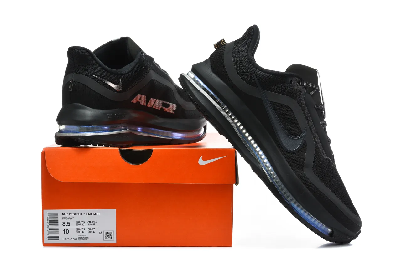 Nike Air Zoom Pegasus 黑色蓝色网面鞋面全长单元跑鞋 2