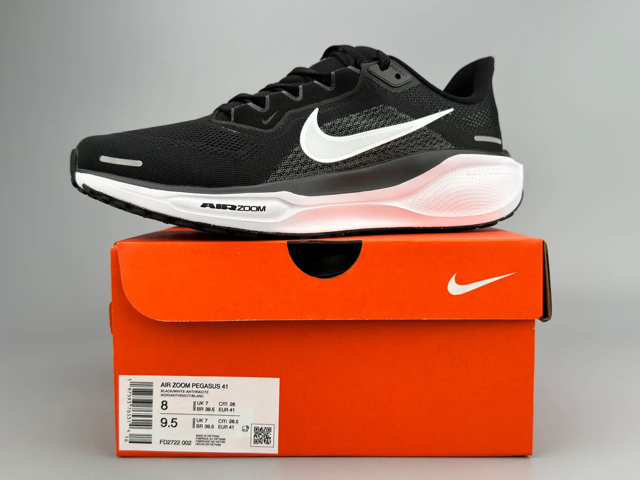 Nike Air Zoom Pegasus Black White Engineered Mesh Upper Visible Unit Running Shoes 2