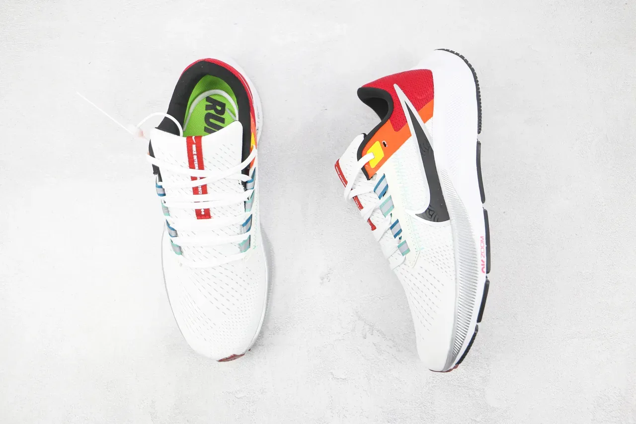 Nike Air Zoom Pegasus सफेद लाल इंजीनियर मेश अपर रिब्ड मिडसोल रनिंग शूज 3