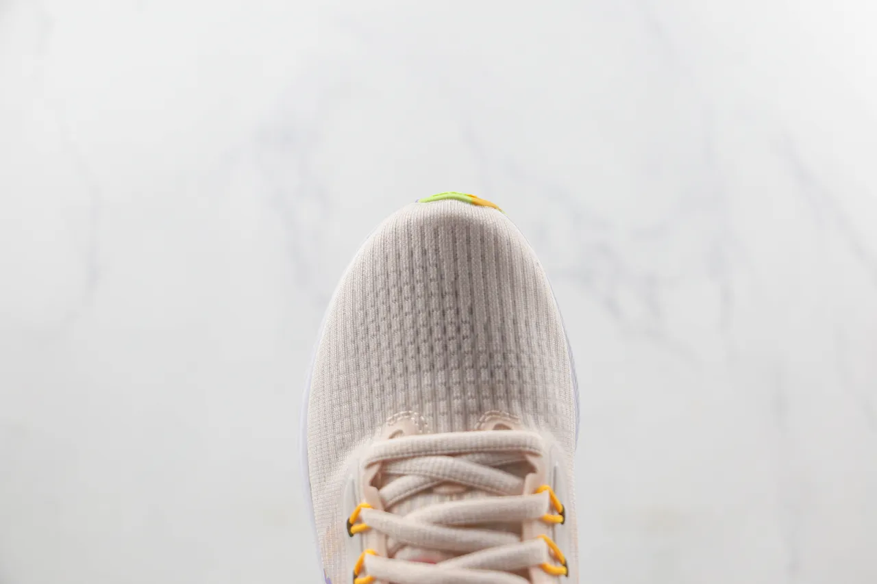 Nike Beige Multicolor Knit Mesh Upper Graphic Swoosh Running Shoes 6