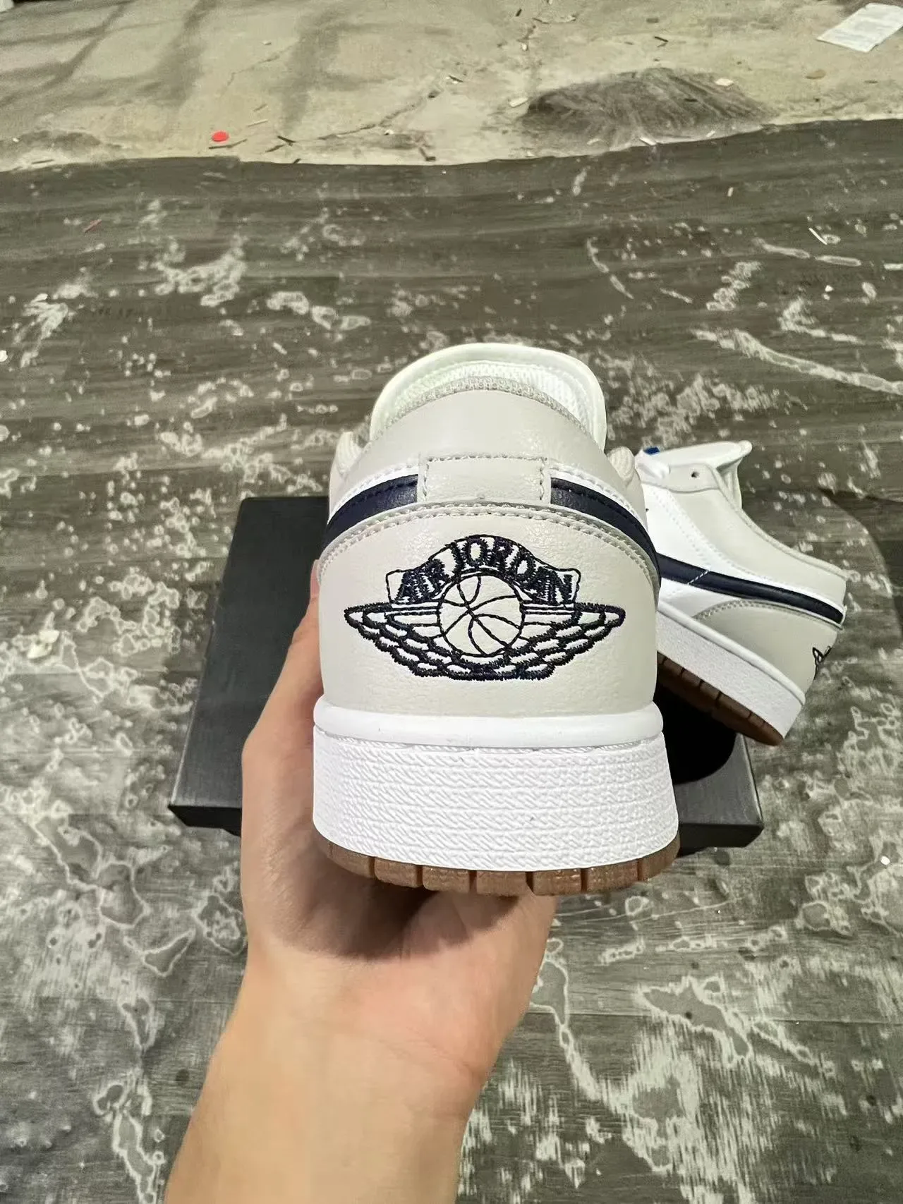 Nike Beige Navy Low-Top Zapatillas Lifestyle de Cuero y Sintético 8