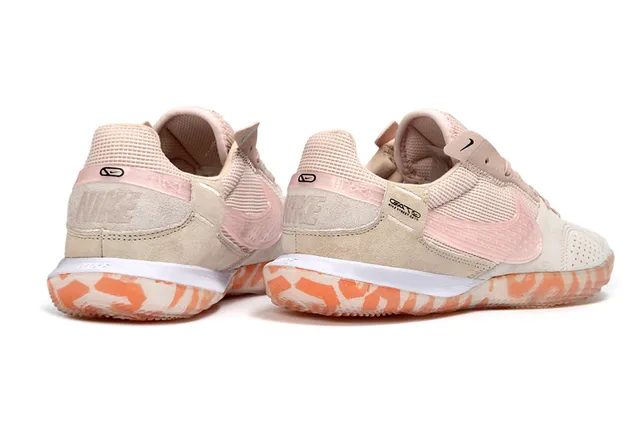 Nike Bege Rosa sapatos de futebol indoor low-top perfurados de camurça na ponta 5