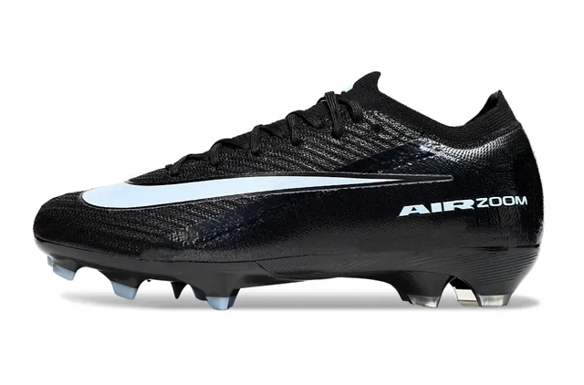 Nike Preto Azul Malha Superior Colar Ajuste Calcetim Solo Firme Sapatos de Futebol 6