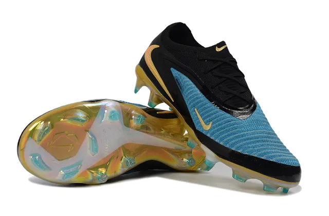 Nike Chaussures de football Noir Bleu Bas sur la cheville Col de chaussette tricoté côtelé Avant-pied Sol ferme 6