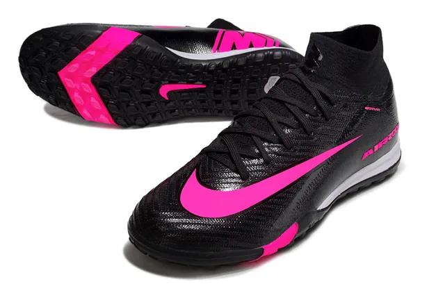 Nike أسود وردي كعب عالي ربطة حذاء قابلة للانزلاق من الجوارب علوية مصنوعة من البلاستيك الاصطناعي ناعمة أحذية كرة القدم للعشب 3
