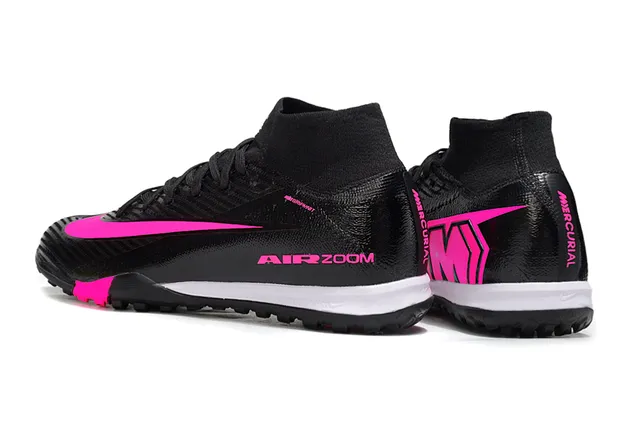 Nike أسود وردي كعب عالي ربطة حذاء قابلة للانزلاق من الجوارب علوية مصنوعة من البلاستيك الاصطناعي ناعمة أحذية كرة القدم للعشب 4