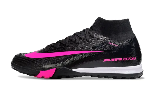 Nike أسود وردي كعب عالي ربطة حذاء قابلة للانزلاق من الجوارب علوية مصنوعة من البلاستيك الاصطناعي ناعمة أحذية كرة القدم للعشب 6