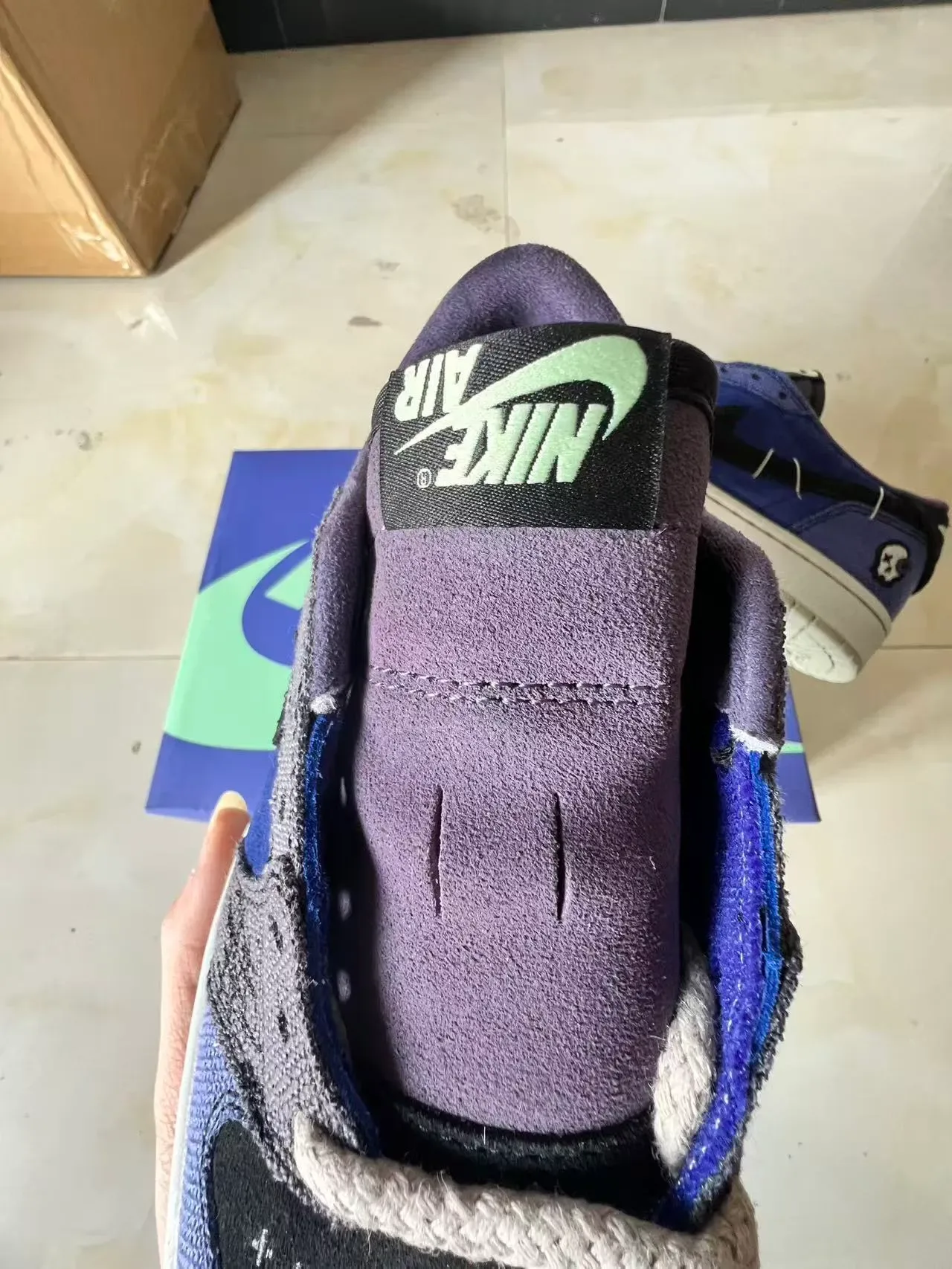 Nike Zapatillas Deportivas Azules Grises Low-Top de Ante y Textil en Capas 4