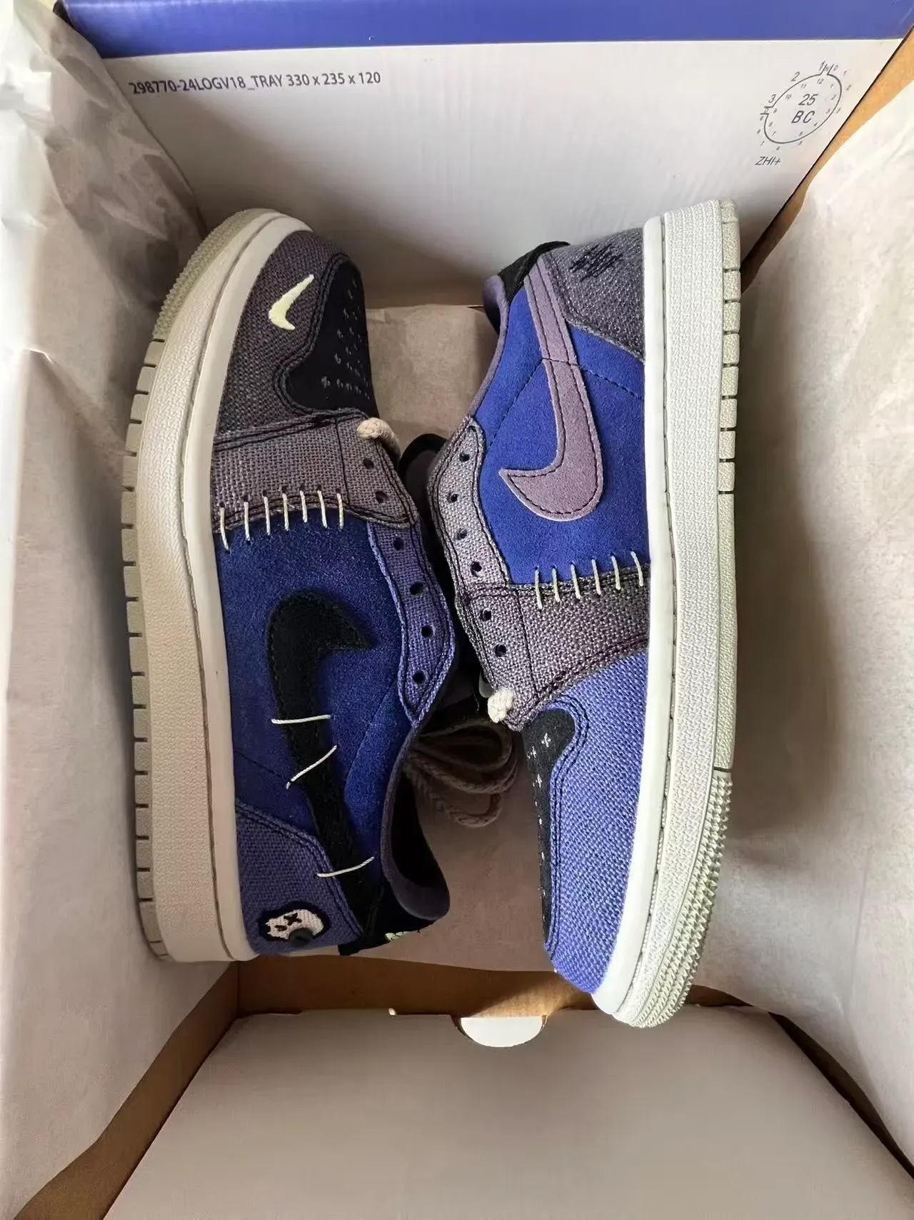 Nike Zapatillas Deportivas Azules Grises Low-Top de Ante y Textil en Capas 9
