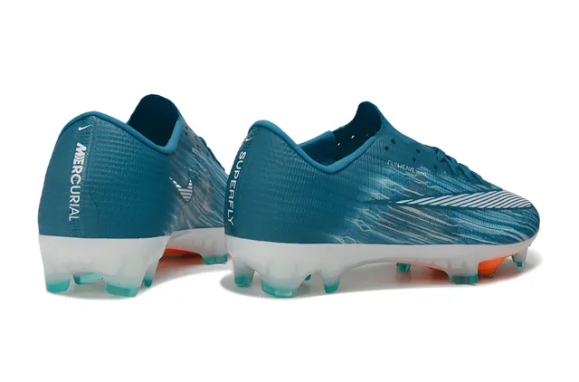 Nike Azul Laranja Flyweave Upper Translucent Sole Plate Firm-Ground Sapatos de futebol 5