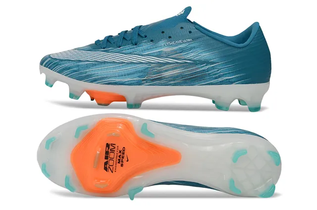 Nike Azul Laranja Flyweave Upper Translucent Sole Plate Firm-Ground Sapatos de futebol 6
