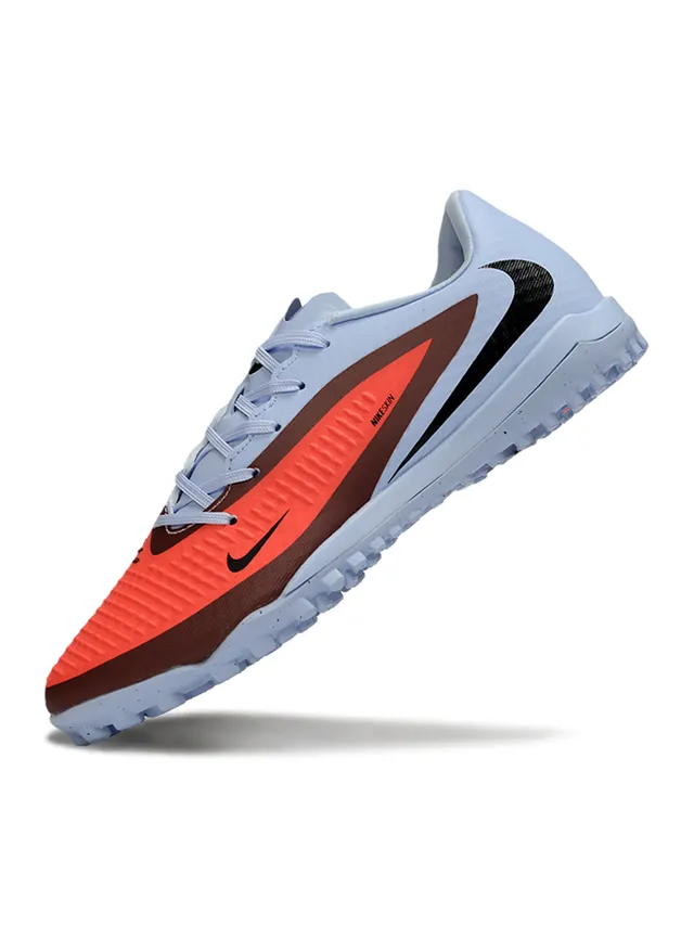 Nike Blue Orange Low-Cut Synthetic Upper Textured Forefoot Overlay Turf Soccer Shoes 3