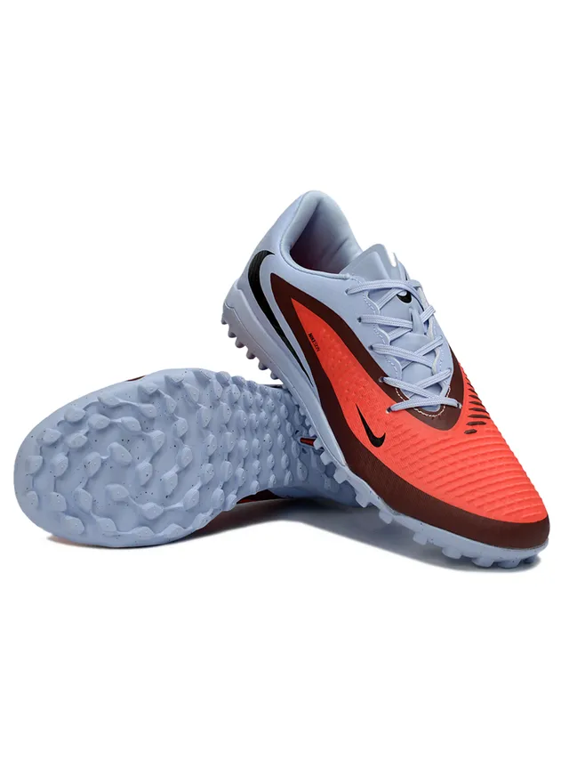 Nike Blue Orange Low-Cut Synthetic Upper Textured Forefoot Overlay Turf Soccer Shoes 4