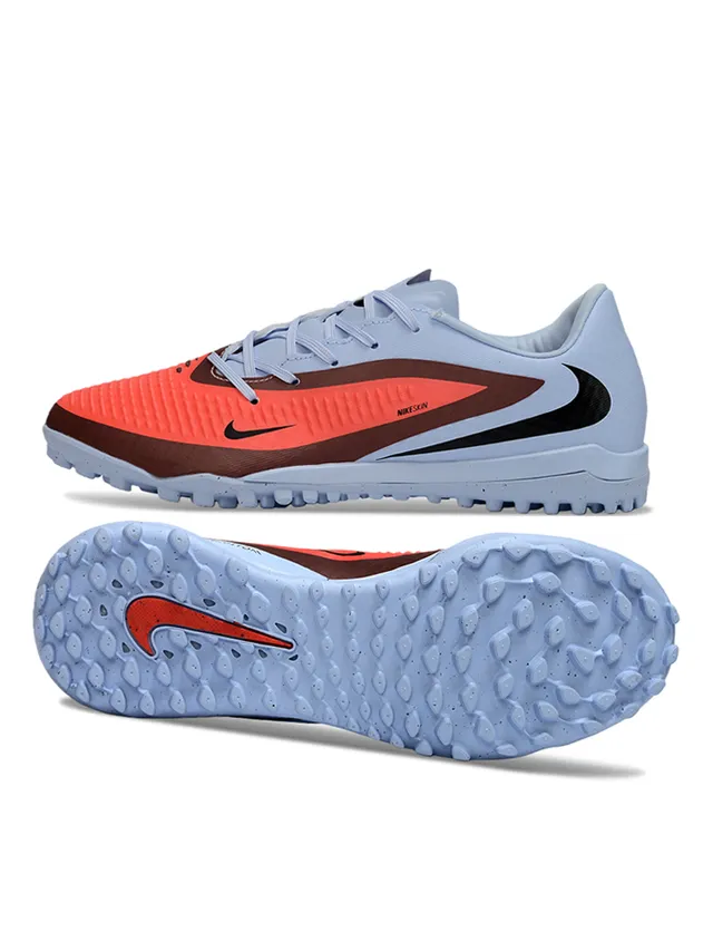 Nike Blue Orange Low-Cut Synthetic Upper Textured Forefoot Overlay Turf Soccer Shoes 6
