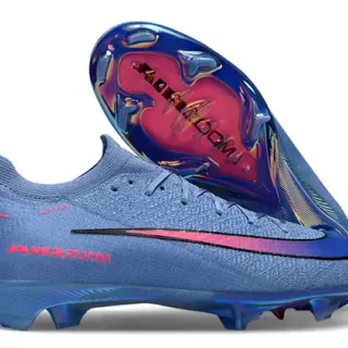 Nike Blue Pink Flyknit Upper Iridescent Soleplate Firm-Ground Soccer Shoes