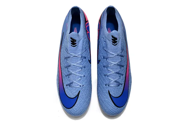 Nike নীল গোলাপি Flyknit উপরের অংশ Iridescent Soleplate Firm-Ground Soccer Shoes 2